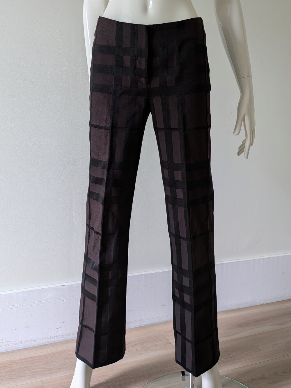 Vintage Burberry London Overdyed Plaid Trousers/Pants - Made In Italy - Sz 4 - Picture 3 of 17